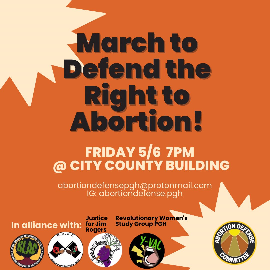 Join us this Friday at the City County Building to march to defend the right to abortion!