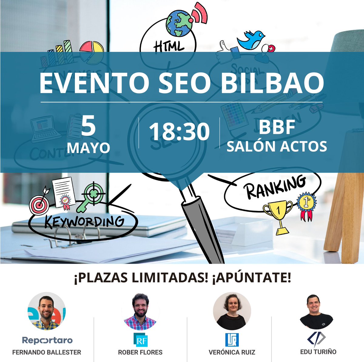 Mañana vuelve, tras más de dos años sin ediciones presenciales, #eventoSEObilbao. Donde siempre, con la gente maja de siempre, aunque con presentador mejorable (yo)