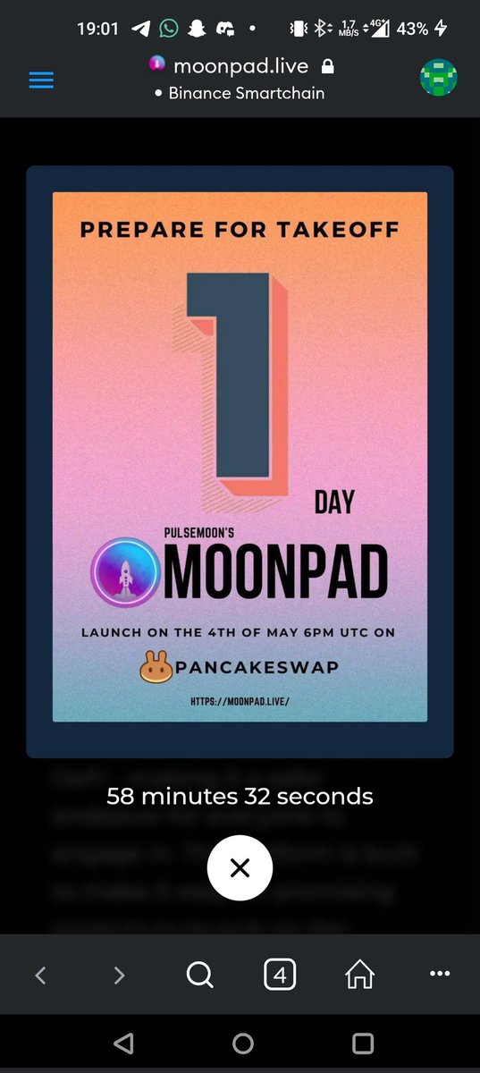 1 Hour left MoonFam be prepared! Share RT💯🚀
#Pulsemoon #MoonPad #Trending #Pancakeswap