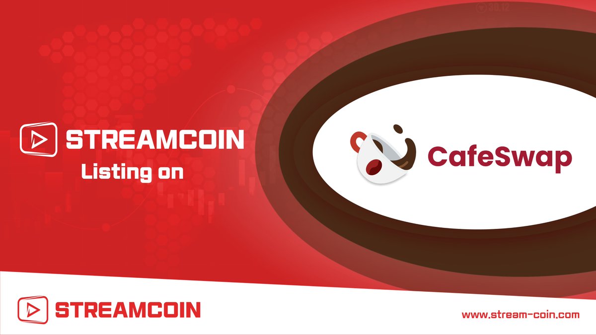 streamcoin_strm's tweet photo. 🤩 StreamCoin ($STRM) will be available on CafeSwap starting May 6, 2022, 1PM GST.

#STRM #StreamCoin #DEX #CakeSwap @CafeSwapFinance https://t.co/qHd4O9M2Qm