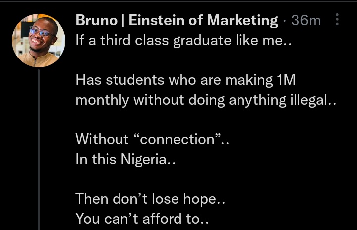 Nnajikenechi's tweet photo. I saw this image of @bruno_nwogu  and i fell in love with consistency...

You never know what you're capable of doing, until you try..

2020-2022..... Massive growth..

You too can choose to be powerful! https://t.co/e4rOMW2DbJ