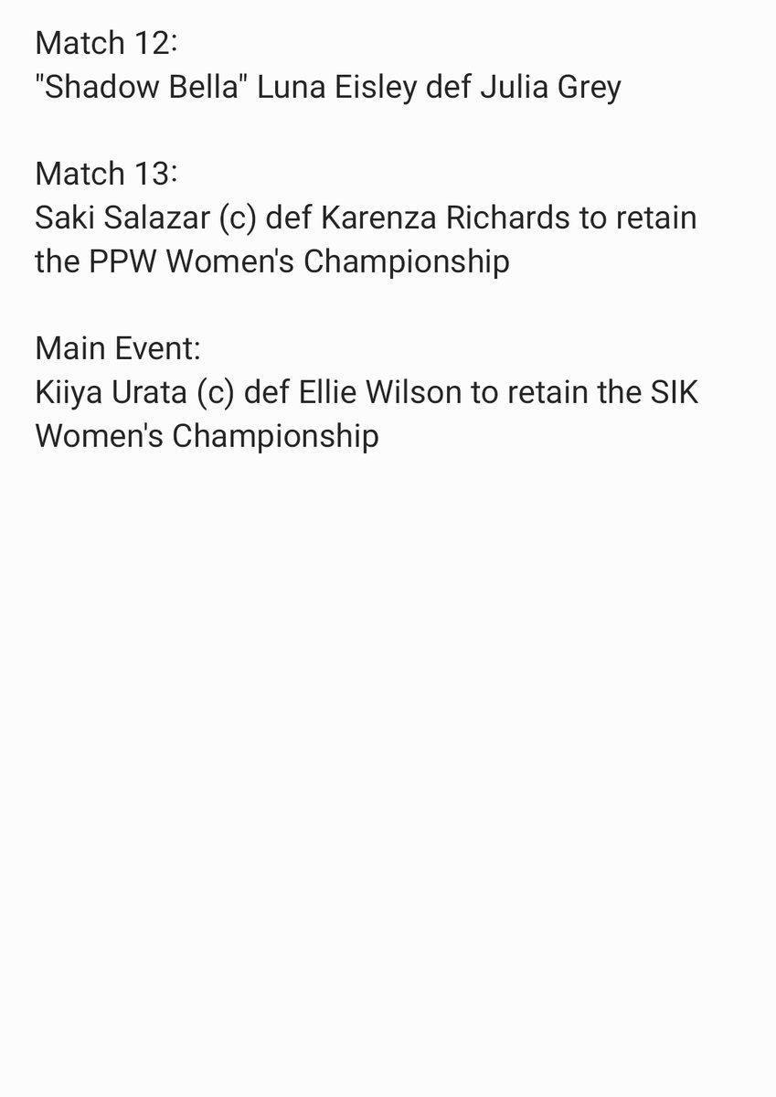 SIK Star's Preach PPV Results!