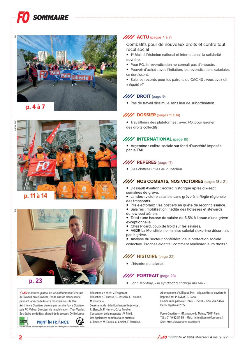 Notre nouveau numéro de l’inFO militante vient de sortir !
Vous n'êtes pas #Adhérents, devenez-le !
En vous abonnant grâce au lien suivant à L'InFOmilitante, #bimensuel de #ForceOuvriere, et ce à n'importe quel moment de l'année.
>> buff.ly/37ZB5d8