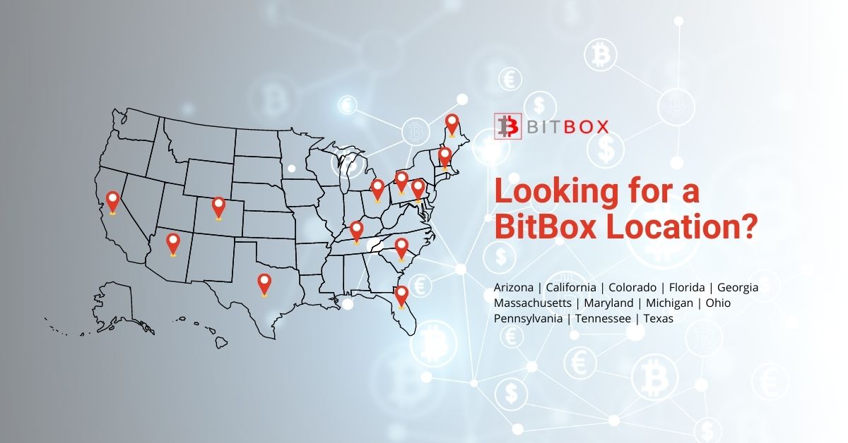 BitBox has ATM locations across the USA. Giving you access to cryptocurrency from the West to the East Coast. 🌎 

To find your nearest location here 👉 locations.bitboxatm.co

#BitboxATM #crypto #currency #crytpocurrency #locations #USA #bitcoin #money #blockchain #trading