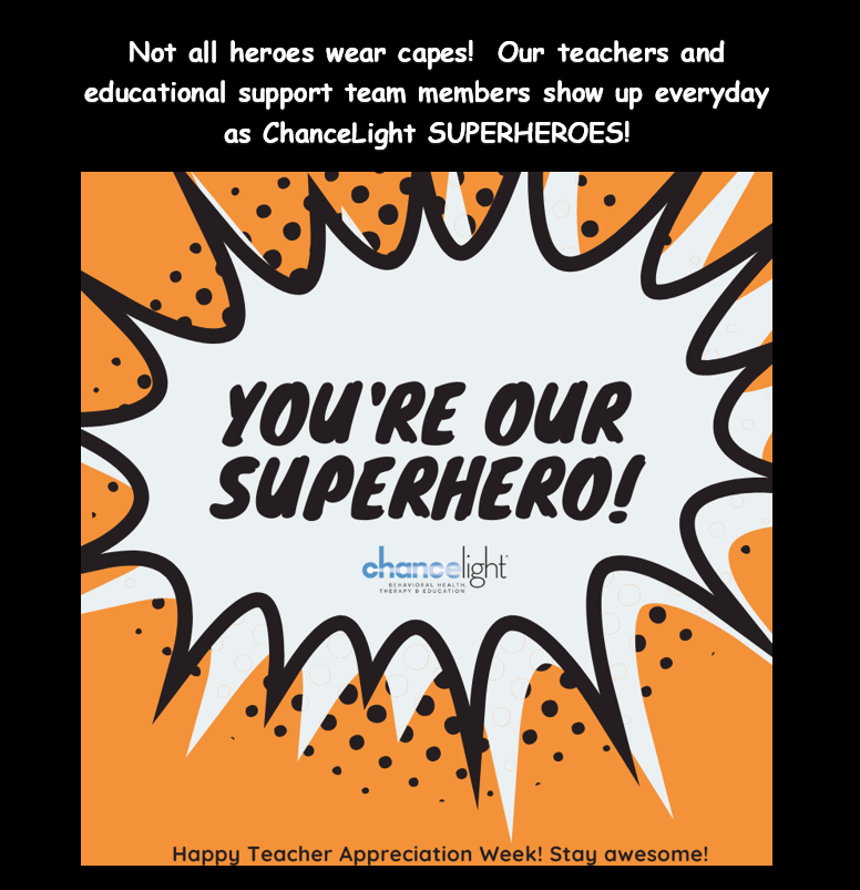 Thank you to our amazing teachers and educational support team members - we appreciate all you do. You're our superheroes! #TeacherAppreciationWeek