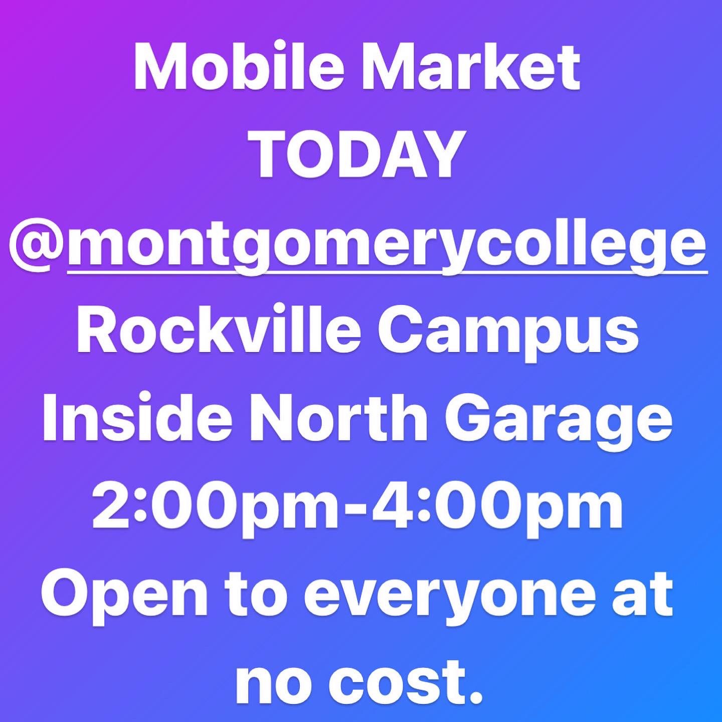 SHaW Center Montgomery College on Twitter "Mobile Market TODAY 200pm