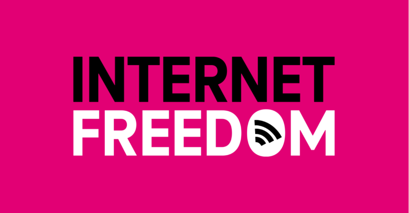 JonFreier's tweet photo. We’ve been hearing the complaints about this broken broadband industry for YEARS. So, in true Un-carrier fashion, @TMobile is taking things into our own hands for the better of consumers everywhere! #InternetFreedom is here! 🎉