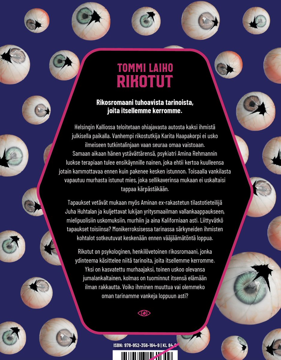 Rikosromaani Rikotut (Myllylahti), takakansi. Ulkona syyskuussa.