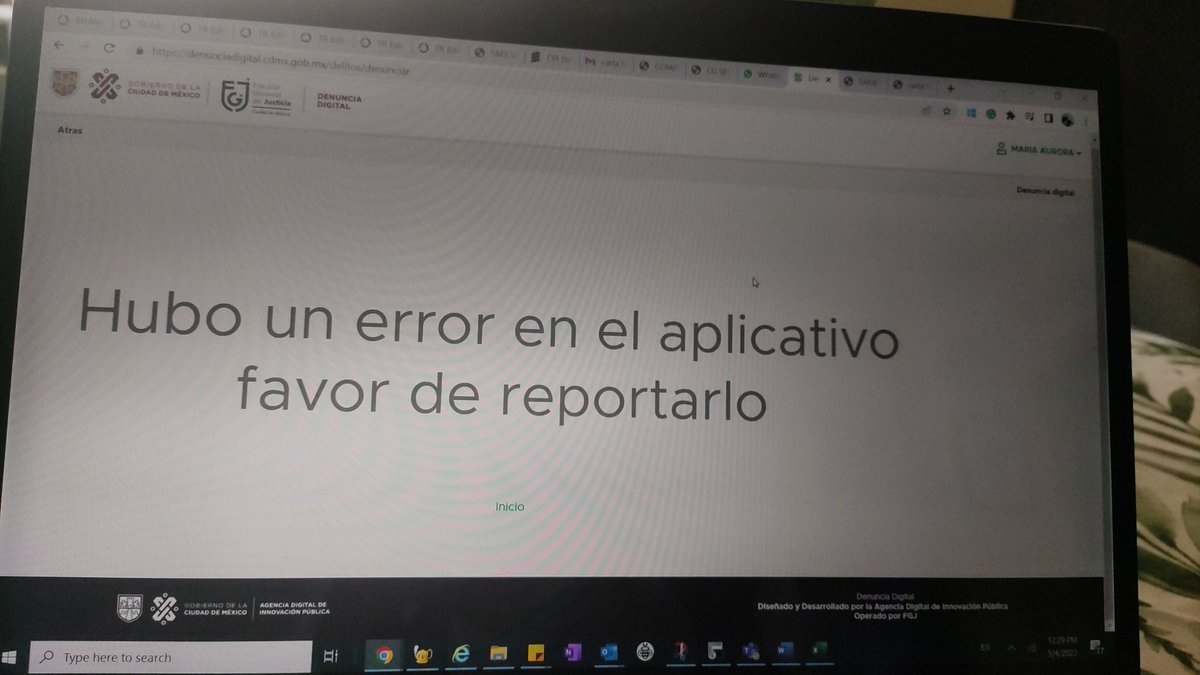 MaAurora's tweet photo. @FiscaliaCDMX hola reportando que no funciona la página para levantar denuncias digitales. https://t.co/FHid92sNgf