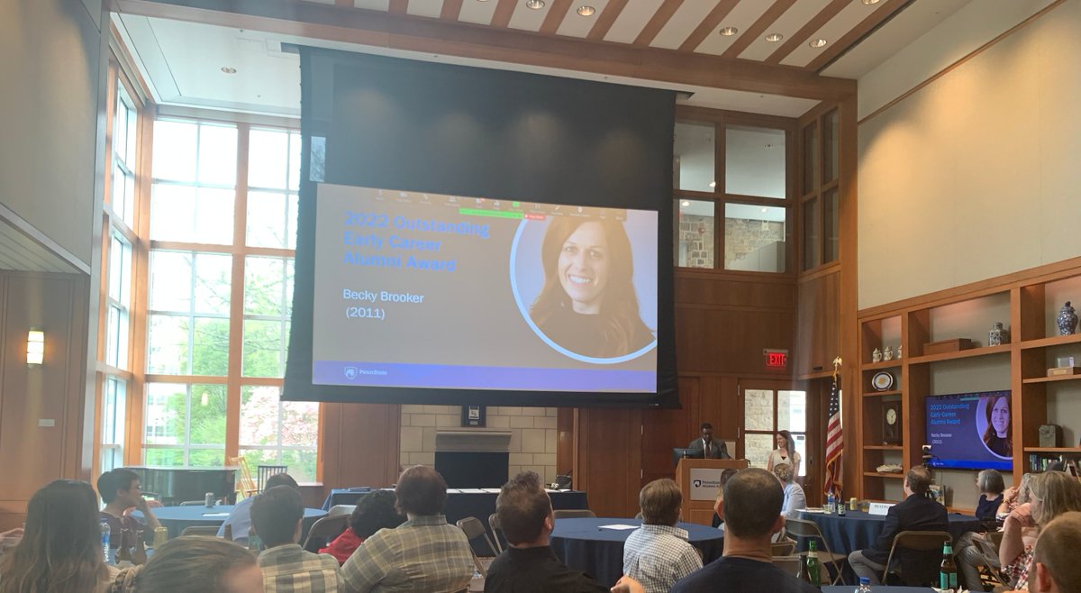 Beyond excited that lab alum Dr. Becky Brooker received the 2022 Outstanding Early Career Alumni Award from <a href="/PSUPsychology/">Penn State Psychology</a> 🤩 It was so great to welcome Dr. Brooker back on campus!