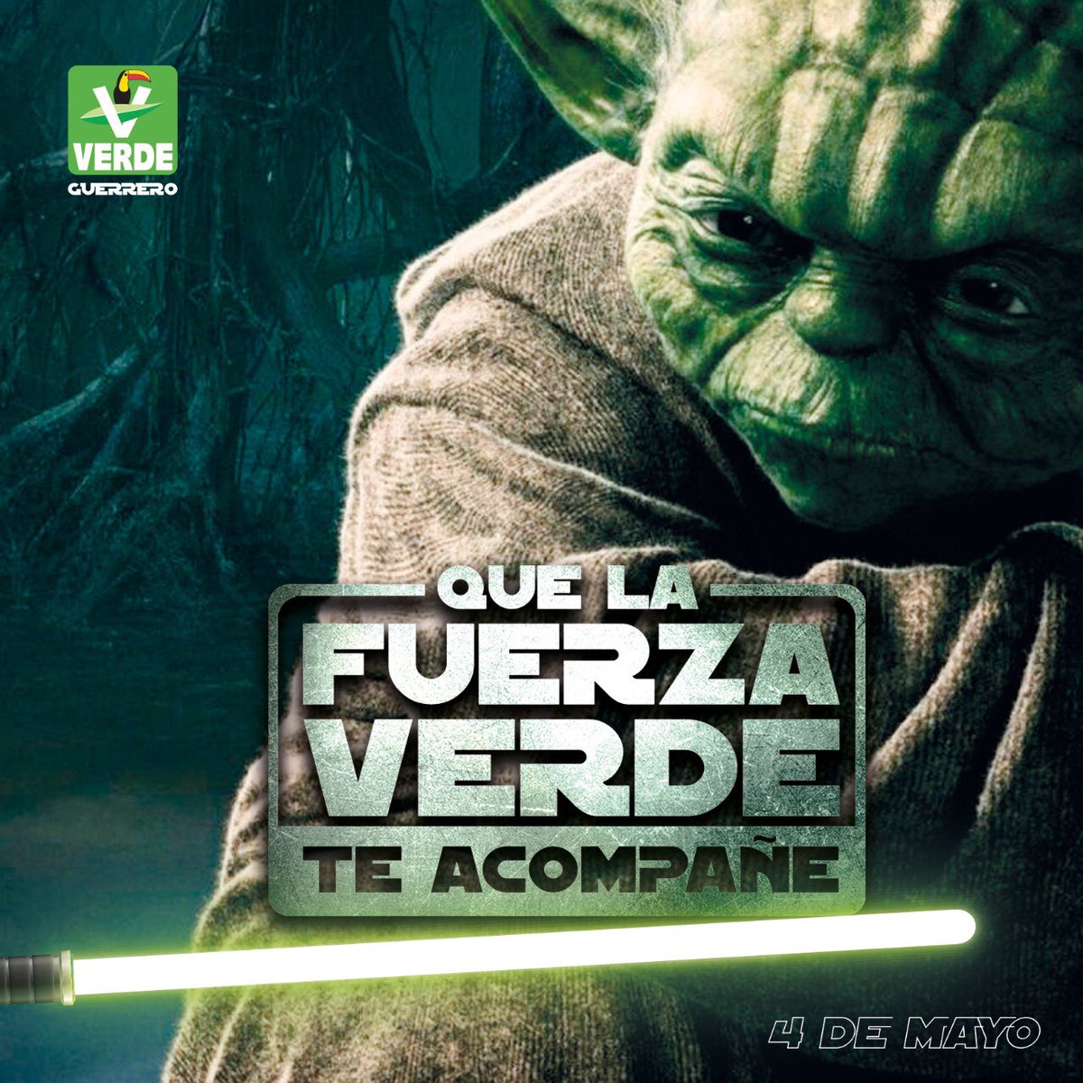 verdeguerrero_'s tweet photo. Que la #FuerzaVerde te acompañe para seguir con el compromiso de proteger nuestro medio ambiente.

#StarWarsDay  #Guerrero #GuerreroesVerde https://t.co/g5wvLcQl8g