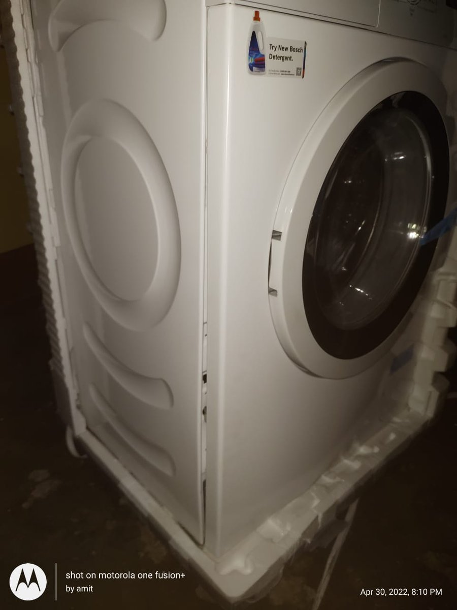 srj3's tweet photo. @flipkartsupport @Flipkart @amazonIN It's been 4 days since I applied for return of a washing machine which I received having broken panel from Flipkart. But still no response from you.Pathetic service and after sale.Order id- OD224793576079611000 https://t.co/lLX2LJdPon