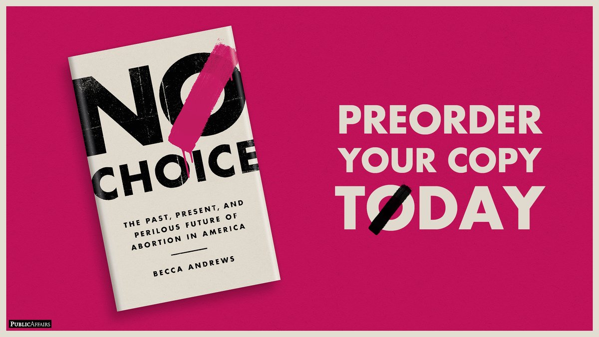kbeccaandrews's tweet photo. Some news: In light of the #SCOTUS leak, we’re fast-tracking my book, “No Choice.” Pre-orders are live, and we have a cover! If you need me, I’ll be mainlining coffee and trying to remember to breathe. https://t.co/OpnumMzQ4r https://t.co/d8Jr0R7Lnh