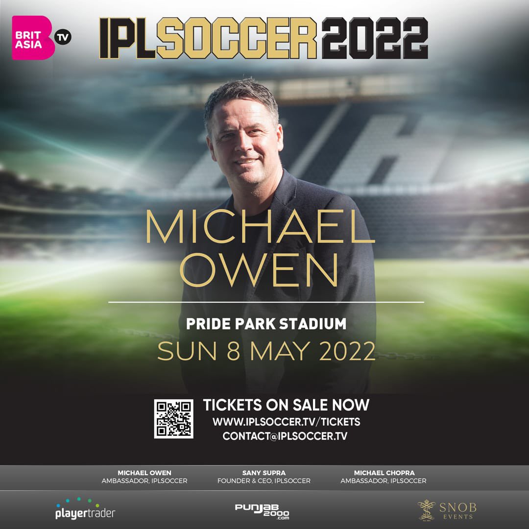 themichaelowen's tweet photo. Looking forward to seeing you all LIVE at the @IPLSOCCERUK tournament this Sunday at Pride Park Stadium with @SanySupra supporting the new teams and competing youngsters! #IPLSOCCER https://t.co/C3XAcPi3Tp