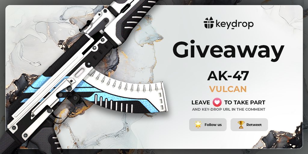 keydropcom's tweet image. Giveaway on AK-47 | Vulcan 🎁

👊 Just leave ❤️ under the post! 
🌟 Follow us!
🏆 Retweet!
 
⏰ Wait 24 hours!

#freeskins #csgoskinsgiveaway #csgoskinsfree #giveaway #airdrop #csgocases #csgocase #csgoesport #skins #csgoskins #keydrop #keydropcom #csgo