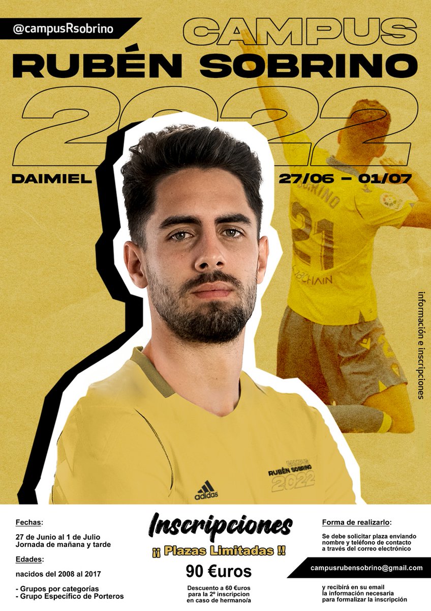 ¿Eres chica y te gusta el fútbol? ¿Quieres entrenar con un jugador de Primera división? ¿Quieres conocerlo en persona? ¿Quieres disfrutar durante una semana de sorpresas?

Apúntate al Campus Rubén Sobrino ¡No vas a ser la única! Queremos más chicas en nuestro campus.

ANÍMATE