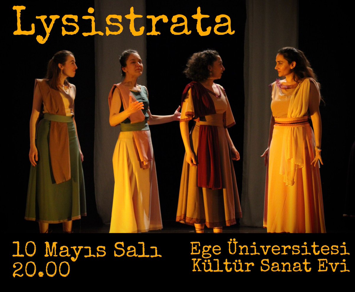 "Gel gel sökelim bu düğümü kötülüğü! Gel gel örelim bu şehri yeniden! Gel gel!" 

LYSİSTRATA 10 MAYIS SALI SAAT 20.00'DE EGE ÜNİVERSİTESİ KÜLTÜR SANAT EVİ'NDE! 

İletişim için: 0531 933 50 83 - 0538 026 40 04

📷: <a href="/oozgesenn/">øzge</a>