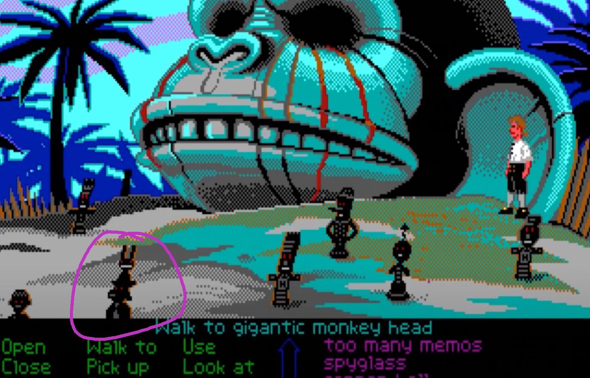 I've been watching a ton of Mostly Walking series by @funwithleigh @day9tv @ndef and just finished up both Sam & Max games. Today I found this hidden easter egg in the original The Secret of Monkey Island game.
#mostlywalking #lucasarts #adventuregame
