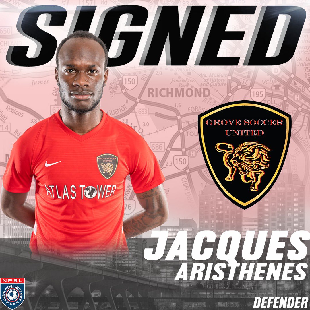 GroveSoccerUtd's tweet photo. 𝙎𝙄𝙂𝙉𝙀𝘿❗️

Welcome Jacques!

Jacques is joining the GSU Lions with semi-pro experience in the NPSL and UPSL.  He played for the Rochester Lancers, New Mexico State University and with the Haitian Youth National Team. 

“As a player, I want to give everything for the team.” https://t.co/9UbvQPYkMC