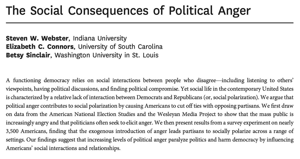 Elizabeth C. Connors, PhD (@littleconnors) on Twitter photo Love seeing our <a href="/The_JOP/">Journal of Politics @jop@sciences.social</a> (with @stevenwwebster and <a href="/BetsySinclair1/">Betsy Sinclair</a>) online, fully formatted, and ready for the next issue.
journals.uchicago.edu/doi/10.1086/71… Love seeing our <a href="/The_JOP/">Journal of Politics @jop@sciences.social</a> (with @stevenwwebster and <a href="/BetsySinclair1/">Betsy Sinclair</a>) online, fully formatted, and ready for the next issue.
journals.uchicago.edu/doi/10.1086/71…