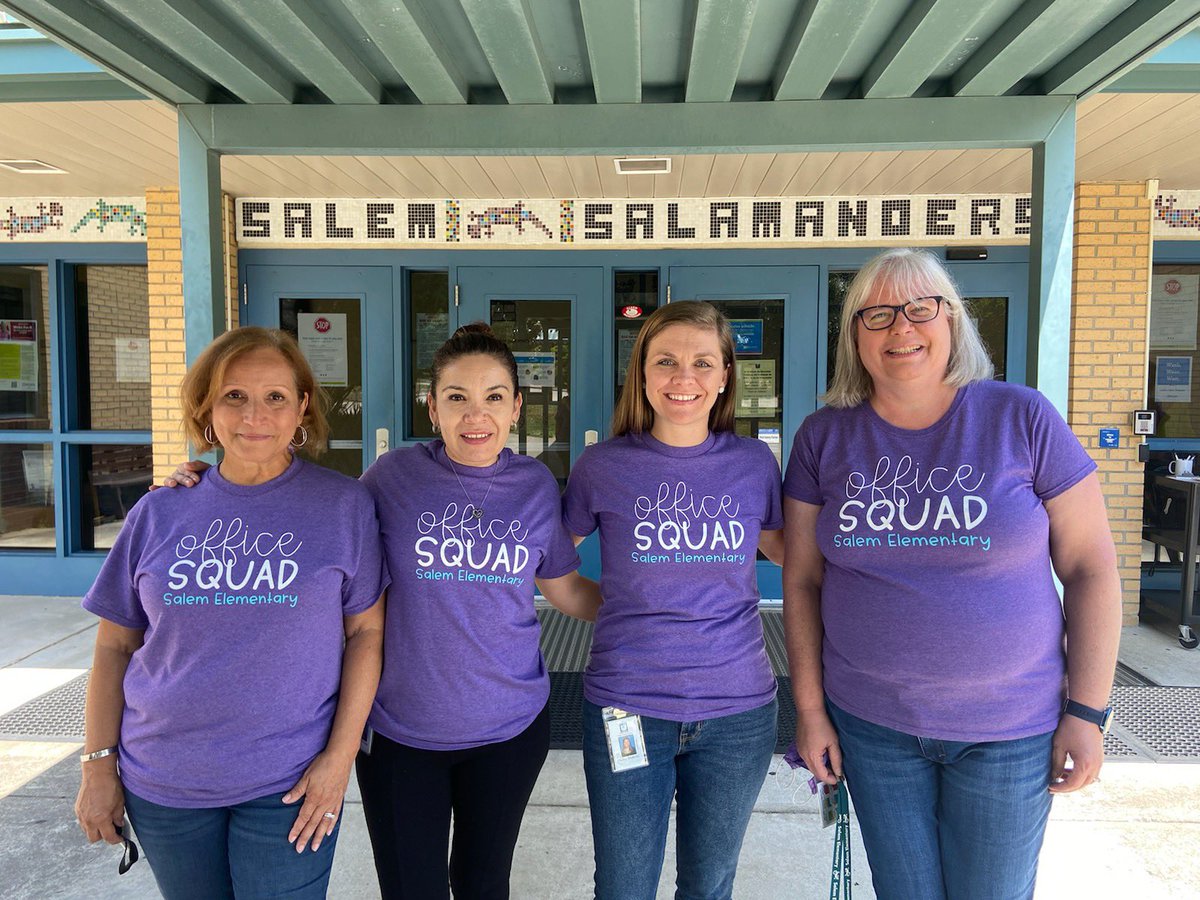 SalemElementary's tweet photo. Continuing the celebration of our office staff this week @SalemElementary ! We would not be here without these ladies! ♥️ #brighterdaysahead https://t.co/2VwOvE5pTD