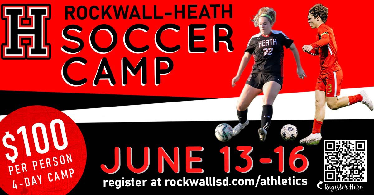 πππππ‘ ππ¨ππππ« (@heathboyssoccer) on Twitter photo Come train with the best in the state! Heath soccer camp this summer to have fun, play the beautiful game and learn what it means to be a Hawk!
Grades 1-9
June 13-16
<a href="/RISDAthletics/">Rockwall ISD Sports Marketing</a> <a href="/RHHSHawks/">Rockwall-Heath HS</a> <a href="/SoccerHeath/">Heath Girls Soccer</a> #WinTheDay Come train with the best in the state! Heath soccer camp this summer to have fun, play the beautiful game and learn what it means to be a Hawk!
Grades 1-9
June 13-16
<a href="/RISDAthletics/">Rockwall ISD Sports Marketing</a> <a href="/RHHSHawks/">Rockwall-Heath HS</a> <a href="/SoccerHeath/">Heath Girls Soccer</a> #WinTheDay