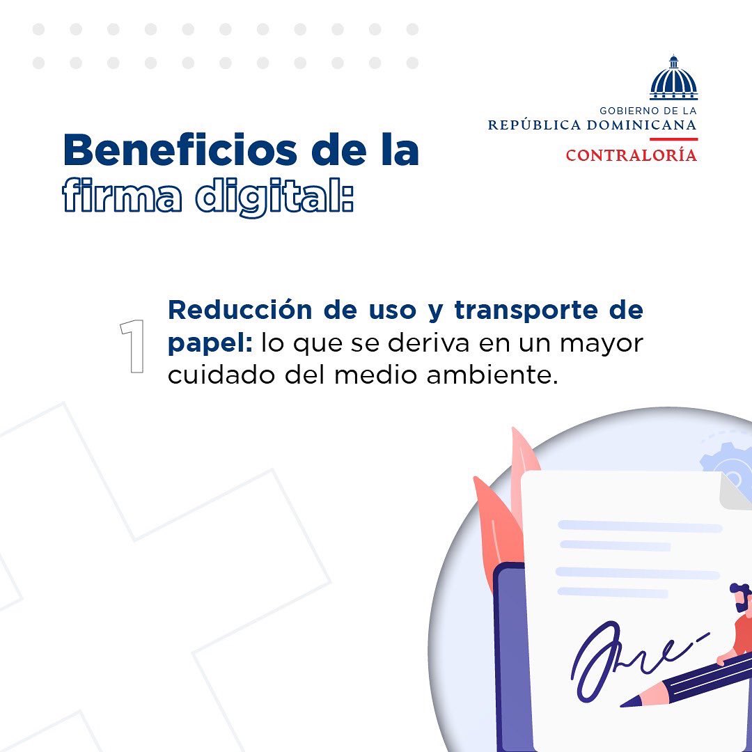 ContraloriaRD's tweet image. La firma digital siempre será igualmente válida que la firma manuscrita mientras que esté debidamente autenticada por claves o procedimientos seguros, además de que esté validada y regulada por una autoridad certificadora.

#ContraloríaRD #CGR #SomosControl