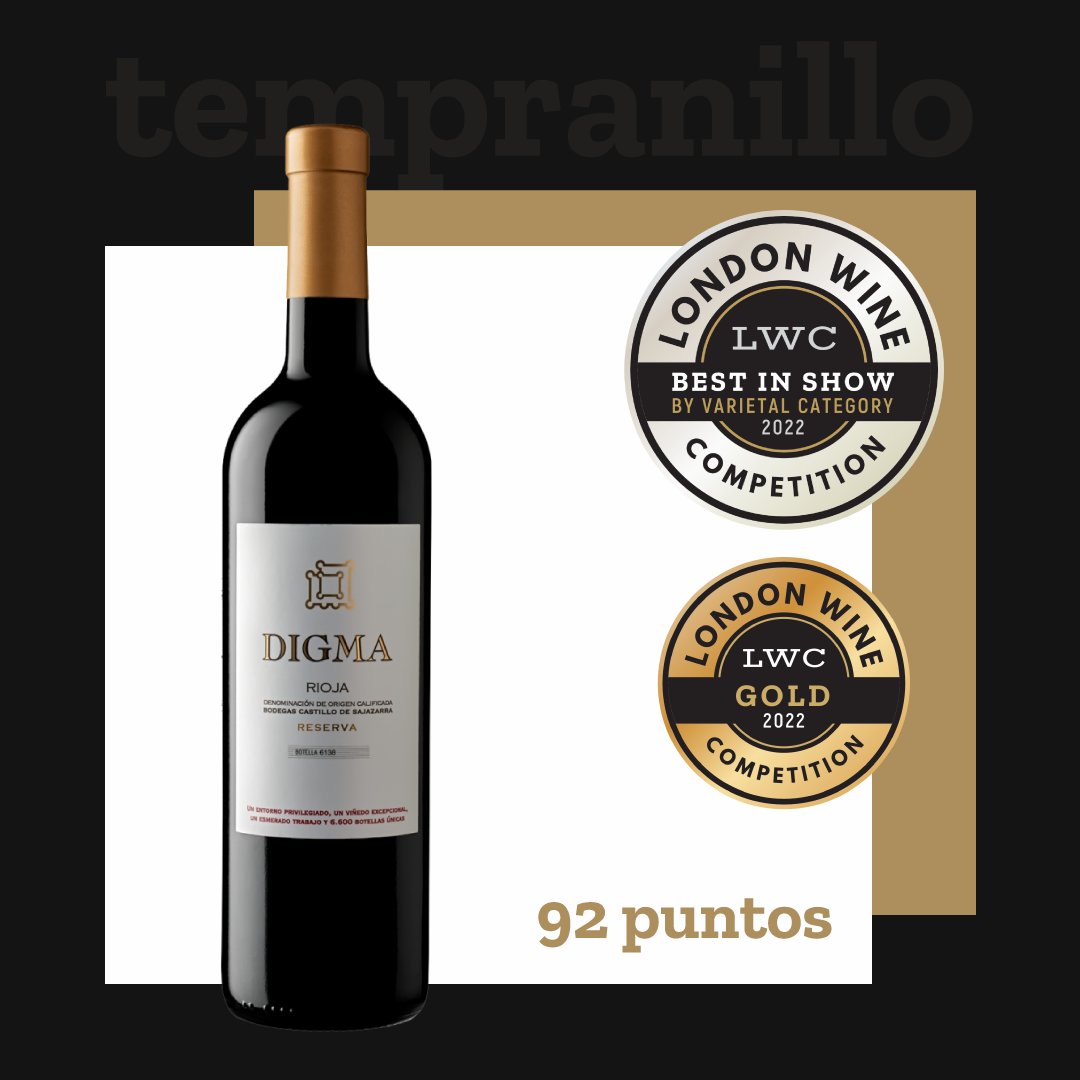 🇪🇸Desde España, @SajazarraWinery se lució con 92 puntos🥇Medalla de oro para Digma Reserva Tempranillo en Best in Show by Varietal.
¿Ya probaste el mejor tempranillo del mundo? 
Si tu producto merece estar entre los mejores, inscríbete en la próxima competencia de <a href="/USArating_es/">Usa Spirits Ratings ES</a>