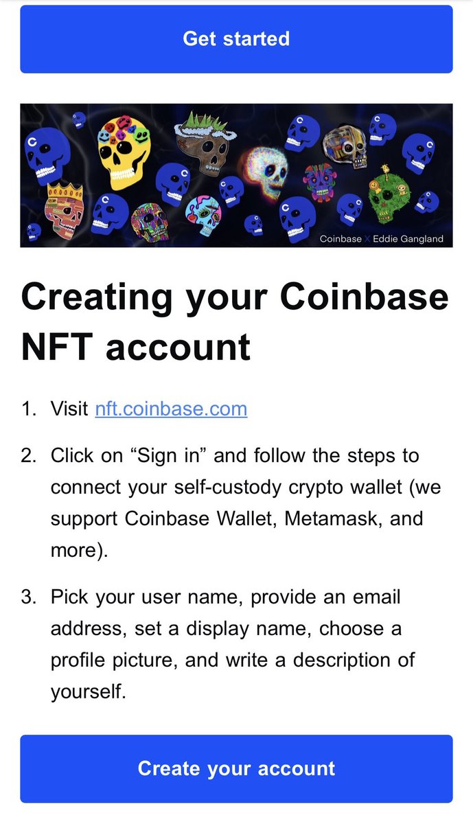 eddiegangland's tweet photo. Check out the email going out today from @Coinbase_NFT inviting EVERYONE to login. You notice anything? 💀 https://t.co/ylehOJp7r9