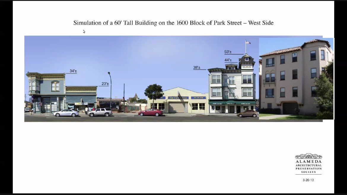 zbowling's tweet photo. Also everything is worse when visualized as a gray void. Here I fixed AAPS gray cube fear mongering with an existing 60 foot grandfathered multiunit housing building in Alameda #alamtg #buildthecube https://t.co/douH47jlP8