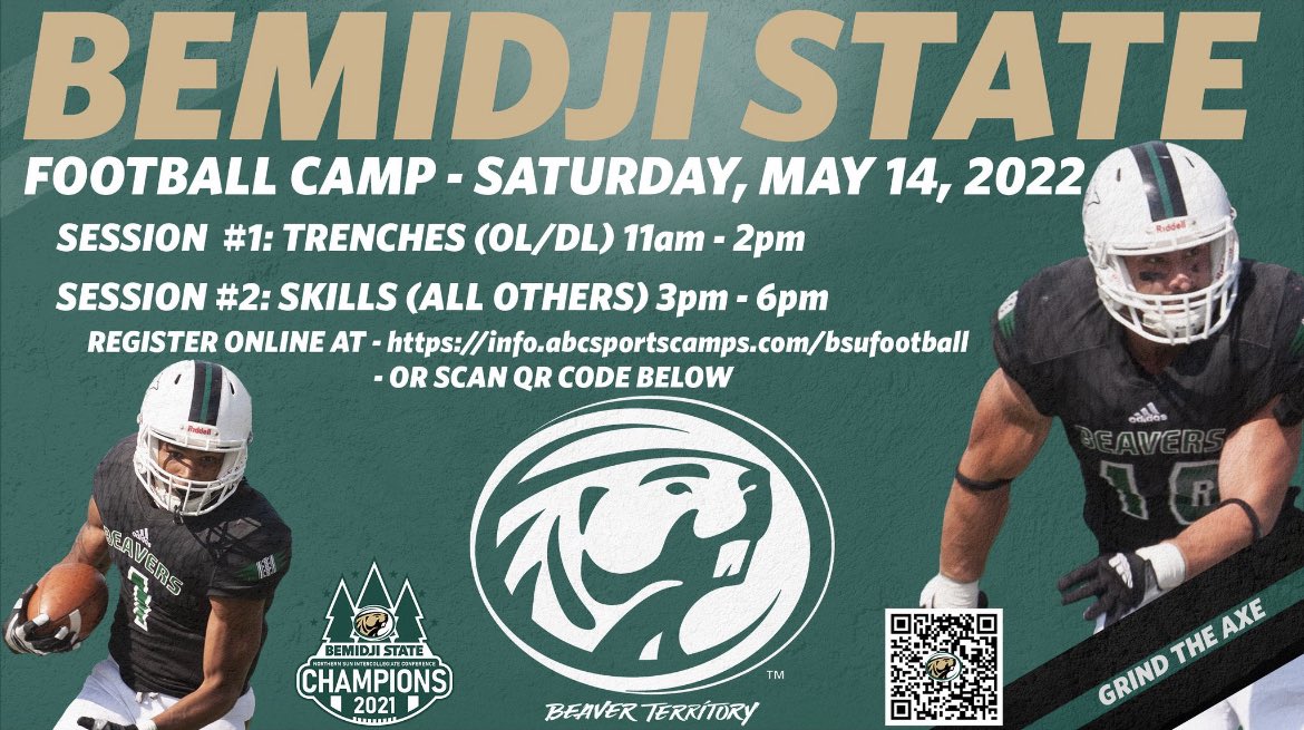 i will be attending the bemidji trenches camp in may 14! <a href="/CoachNickNissen/">Nick Nissen</a> <a href="/coachsquare/">Keiya Square</a> <a href="/Wilmot_Football/">Wilmot Football</a> <a href="/Coach_Hopkins40/">Brian Hopkins</a>