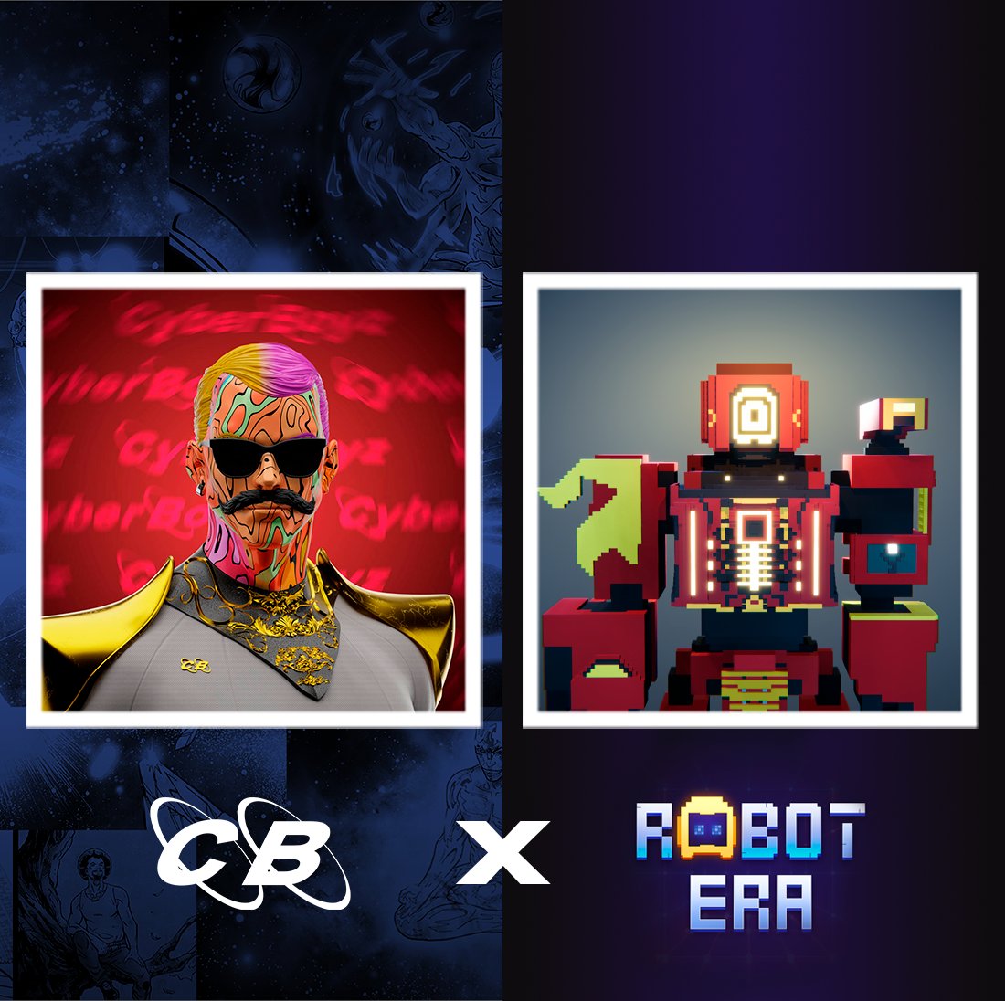 ✨CyberBoyz 3000 X RobotEra 🤖

🎁 5x CyberBoyz 3000 WL Spots🎉
🎁 5x RobotEra WL Spots🎉

1⃣ Must Follow <a href="/CyberBoyz3000/">CYBERBOYZ 3000</a> &amp; <a href="/RobotEraNFT/">Cryptonator</a>
2⃣ Like, Retweet, and Tag 3 friends

Winners in 48hrs🎉