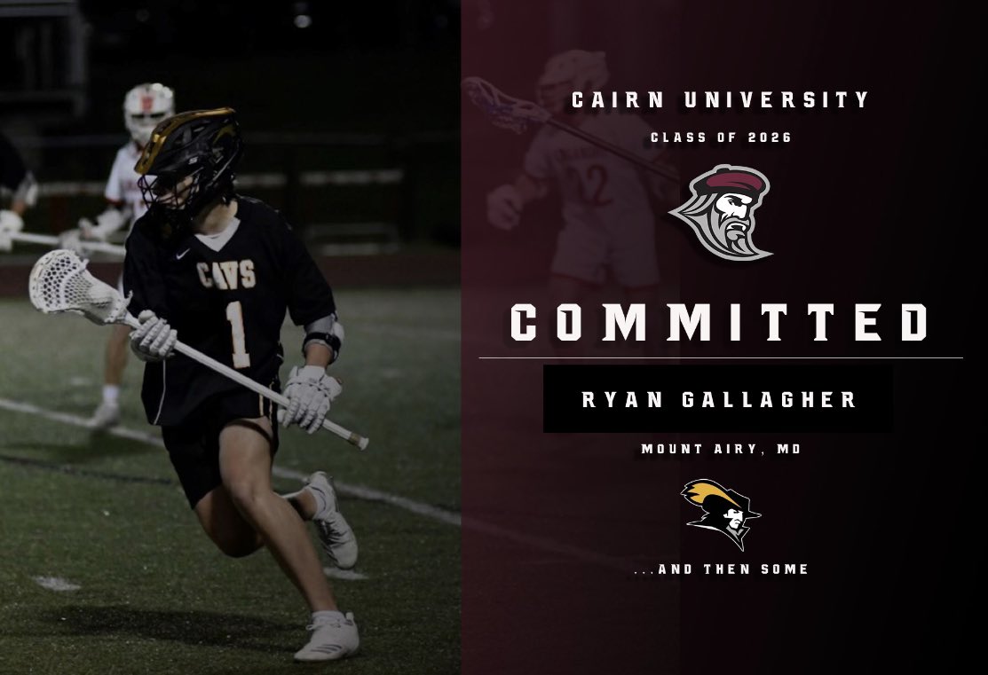 🚨Welcome Ryan Gallagher, Midfielder out of Mount Airy, MD to the #AndThenSome Family! 
#CairnMLax #GoCairn #FAMILY