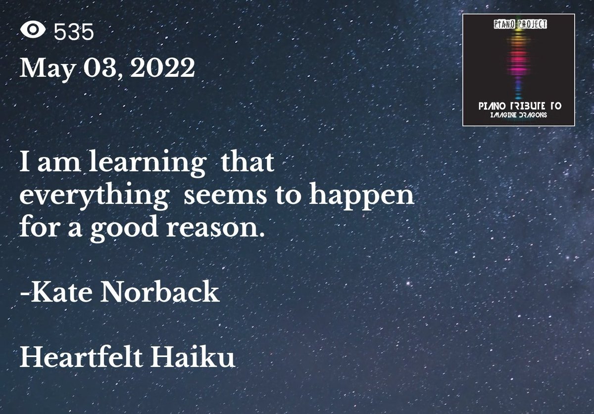 MusistApp's tweet image. Everything happens for a reason.
Create your own beautiful muses with the @MusistApp ❤️

#WritingCommunity #haiku #poetry