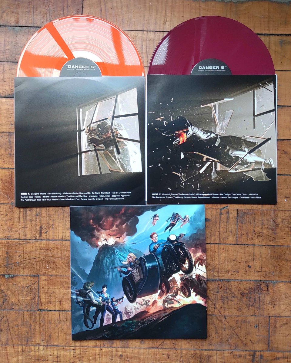 Alright, let's get straight to the biscuits! 💥 Danger 5 - Season 1 Original Soundtrack on vinyl is shipping from STS HQ now! The <a href="/danger5tv/">DANGER 5</a> vinyl has it all: talking dogs, Nazi dinos, and of course, the ability to kill Hitler. Get your own copy: shiptoshoremedia.com/products/dange…