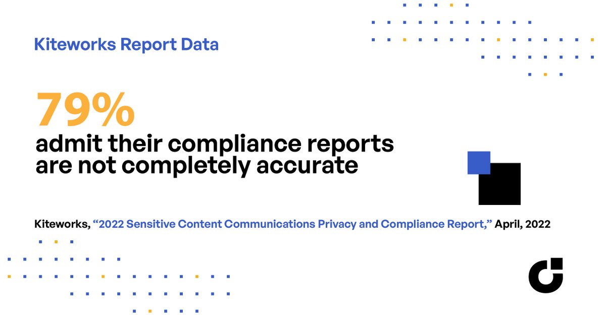 Kiteworks's tweet image. Despite hours spent on compiling #compliance reports, 79% of respondents in a recent survey admit their reports are not completely accurate. Read the full report: hubs.ly/Q018Jmgq0
#Kiteworks #PrivateContentNetwork #cybersecurity #contentsecurity #contentgovernance