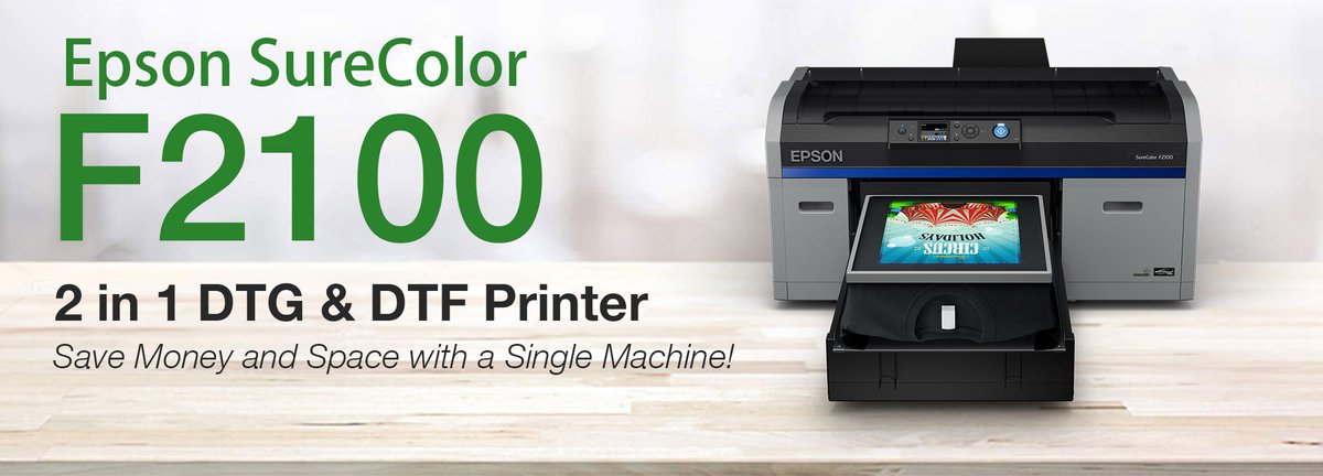 The EPSON F2100. It's like getting 2 printers in 1. Perfect for both DTG printing &amp; DTF transfers. Save money &amp; space with a single machine!

Same printer - same inks! Really.

#DTGprinting #DTG #DTFtransfers #Epson #EZ4ME