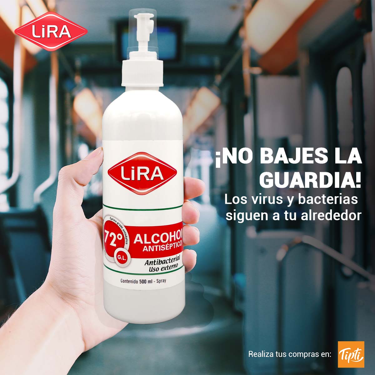 LabLira's tweet photo. Continúa cuidando tu salud y la de tu familia con el uso de Alcohol Antiséptico 72° más mentol. Recuerda que estas expuesto a otro tipo de virus respiratorios como la influenza, por eso necesitas una protección efectiva. Solicita tus productos LIRA por Tipti.

#losdelrombitorojo https://t.co/wPyRQfpCaj
