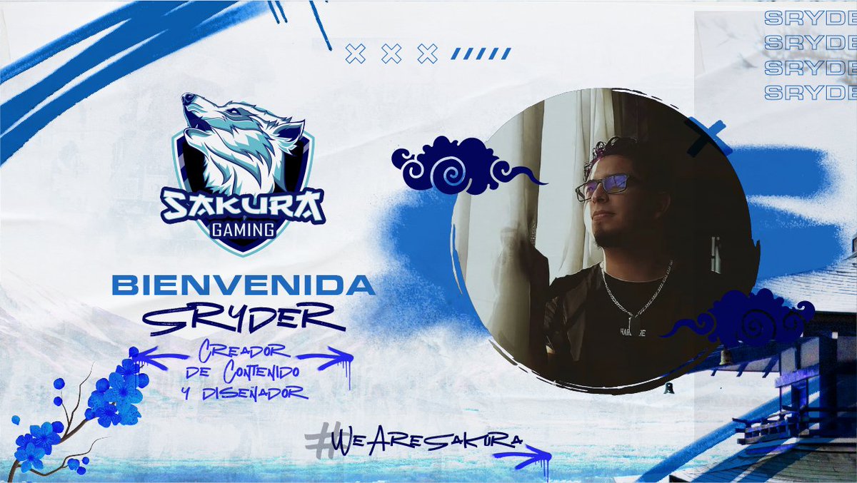 SakuraGamingg's tweet photo. Queremos darle la bienvenida a @ENDSRyder 
quién formará parte de los creadores de contenido y diseñador de Sakura Gaming

Démosle la bienvenida 💙
Sus redes:
Twitter: https://t.co/gBVUDXZ3JQ
Twitch: https://t.co/u5K9dz1u59
Instagram: https://t.co/MPBYHWDiBt
#WEARESAKURA https://t.co/wkDxSXqvc1