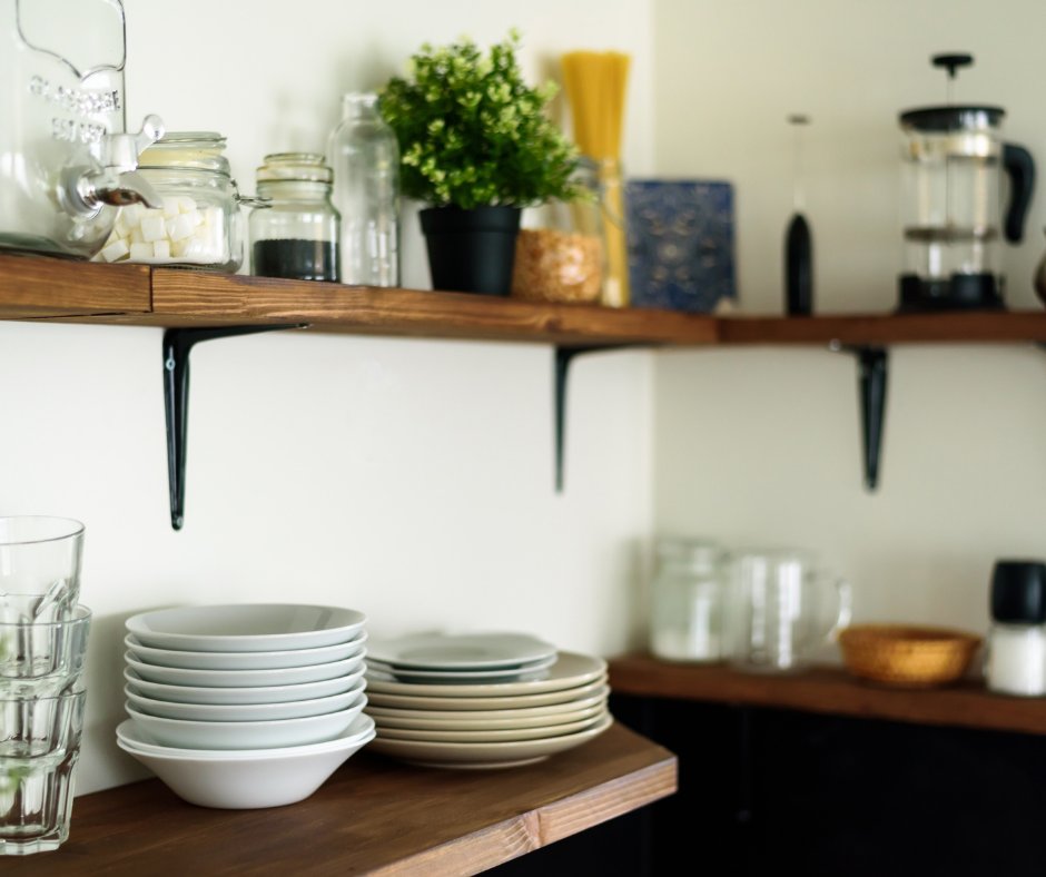 GraniteEdgeCA's tweet photo. Are you interested in putting open shelving in your kitchen? 

The key to successful open shelving is to arrange everything so that it’s not only appealing to look at but also on the shelves for a particular reason. https://t.co/2rkgMOPNw5