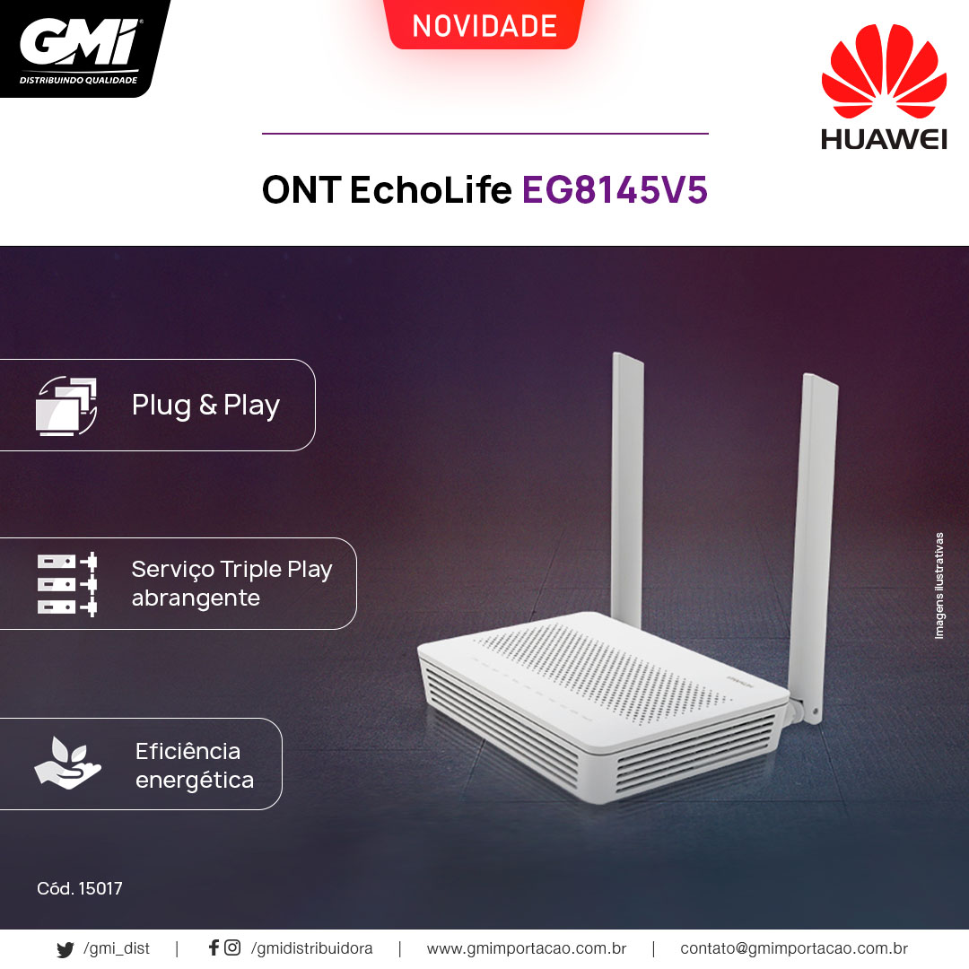 gmi_dist's tweet photo. O Huawei EchoLife EG8145V5 é um ONT (Terminal de rede óptica) com roteamento inteligente na solução de FTTH. Oferece suporte para bandas de frequência dupla de 802.11ac e apresenta recursos de encaminhamento de alto desempenho.
Confira na GMI!
#gmidistribuidora #huawei #ont https://t.co/ieBkqJVvWv