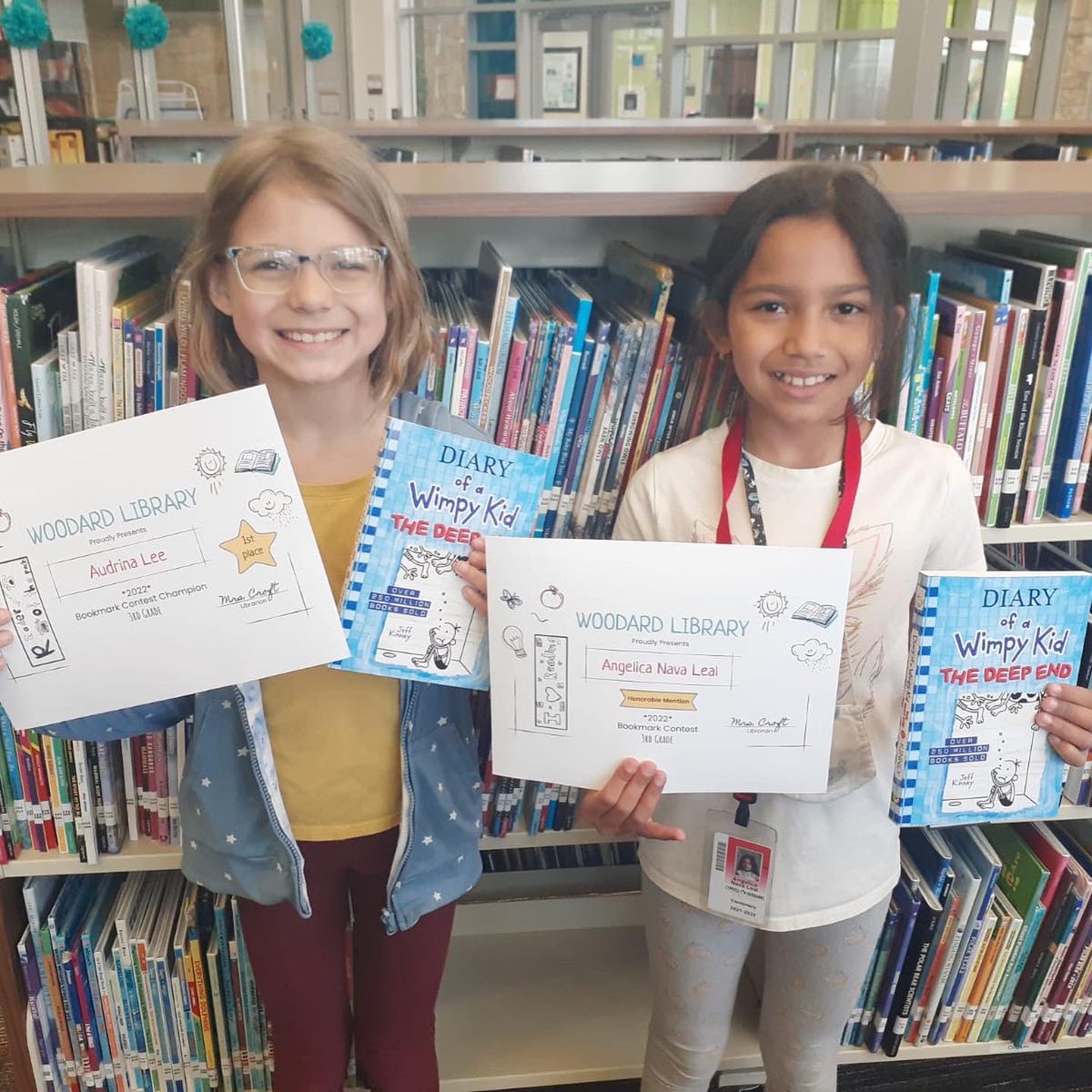 Congrats to our bookmark creation winners! Their bookmark designs will be feature on real bookmarks to start the new school year this fall!