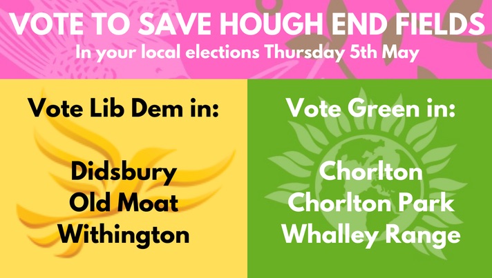 It’s Election Day - Please use your vote to help Save Hough End Fields !
#LocalElections2022 #LocalElections #LocalElections22 #savehoughendfields #Chorlton #didsbury #chorltonpark #Withington #Whalleyrange #oldmoat #Manchester