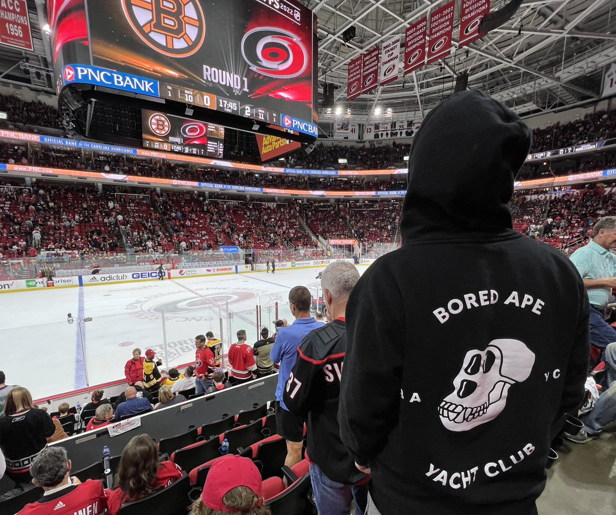 stew_eth's tweet photo. Got bored so I went to a hockey game @BoredApeYC #LetsGoCanes https://t.co/fwit0ffcgb