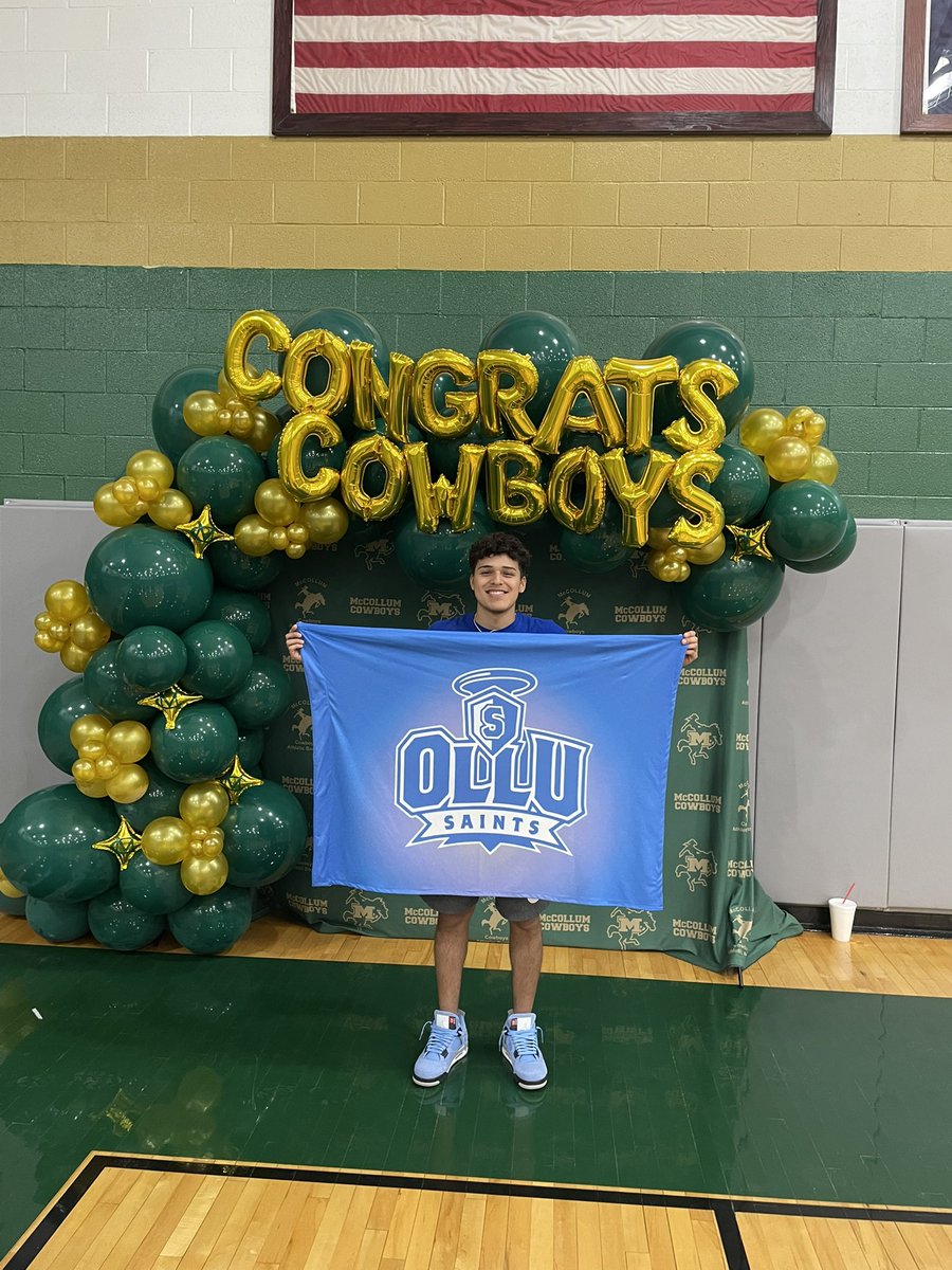 Congratulations to my son <a href="/imthatkidcris_1/">cristoball</a> for signing to continue his academic and basketball careers <a href="/OLLUSaints/">OLLUSaintsAthletics</a> this afternoon! Thank you all my family, friends and coaches who all continued to support and mentor Cris these past 4 years!!