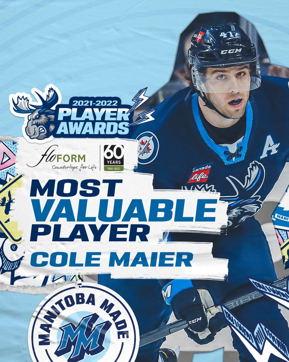 Our MVP racked up 37 points (17G, 20A) in 68 games this season. He ranked third on the team in goals and points. He was out there for any situation you can think of, all season long. The <a href="/Floform/">FLOFORM Countertops</a> Most Valuable Player Award winner is...

Cole Maier! 

#MooseAwards | #ManitobaMade