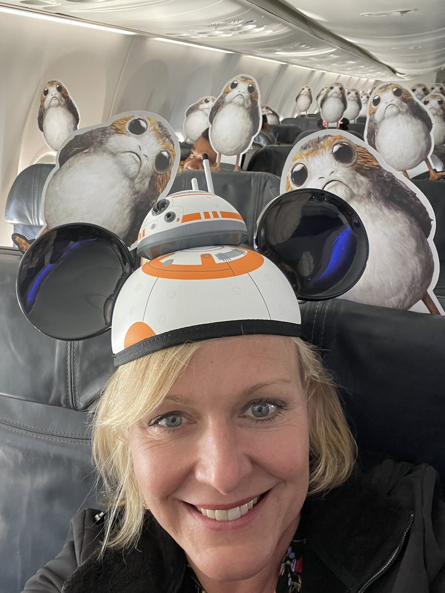 lynnbruni's tweet photo. May the fourth be with you! What better way to celebrate than aboard the inaugural flight of @AlaskaAir @Disneyland’s new Millenium Falcon aircraft? #StarWars #StarWarsDay https://t.co/qPvck8XZys