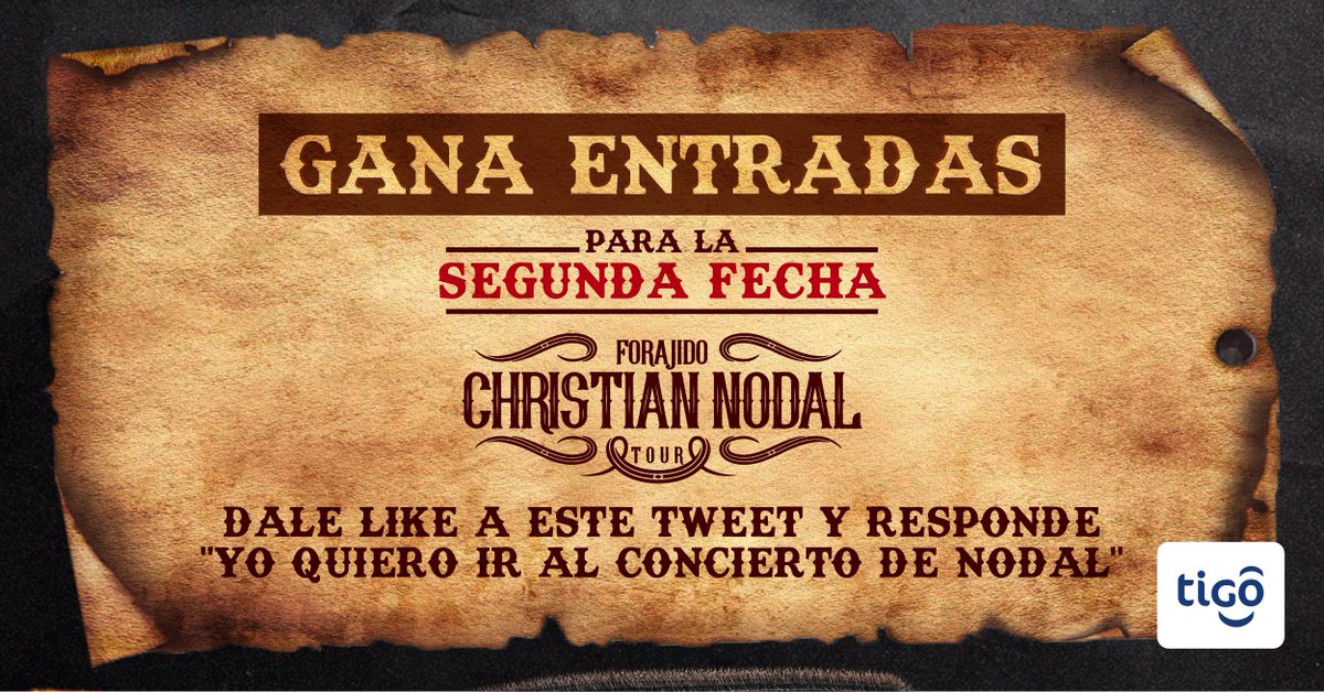 ¿Te quedaste con las ganas de asistir al concierto de Nodal? ¡Nosotros te invitamos! ¿Qué debes hacer?

1. Darle like al tweet
2. Responde “Yo quiero ir al concierto de Nodal” seguido del HT #SigueLaMúsica

¡Listo! Así de fácil estarás participando #SigueLaMúsica