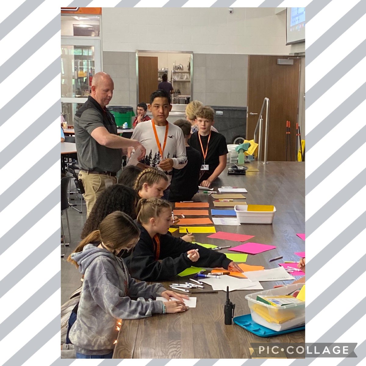 Tigers making cards to show love for their teachers during Teacher Appreciation Week. #WeAreBirdvilleISD #BISDShines