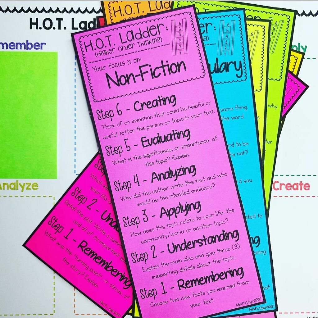 There’s nothing like encouraging 💭 higher order thinking at this time of year! Set your students up for success ahead of summer break!

💡Only 3️⃣ pieces of card stock is all you will need to create all 9 higher order ladder cards! You can cut them ap… instagr.am/p/CdJ30-cs6D_/